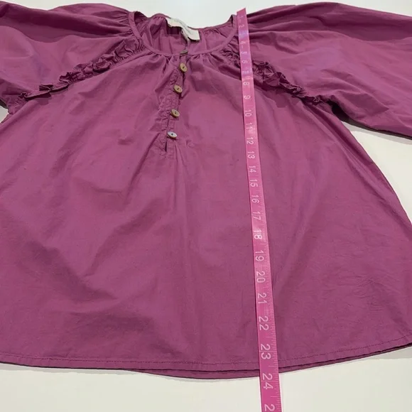 Cleobella Jess puff sleeves blouse women’s size small In Azalea color